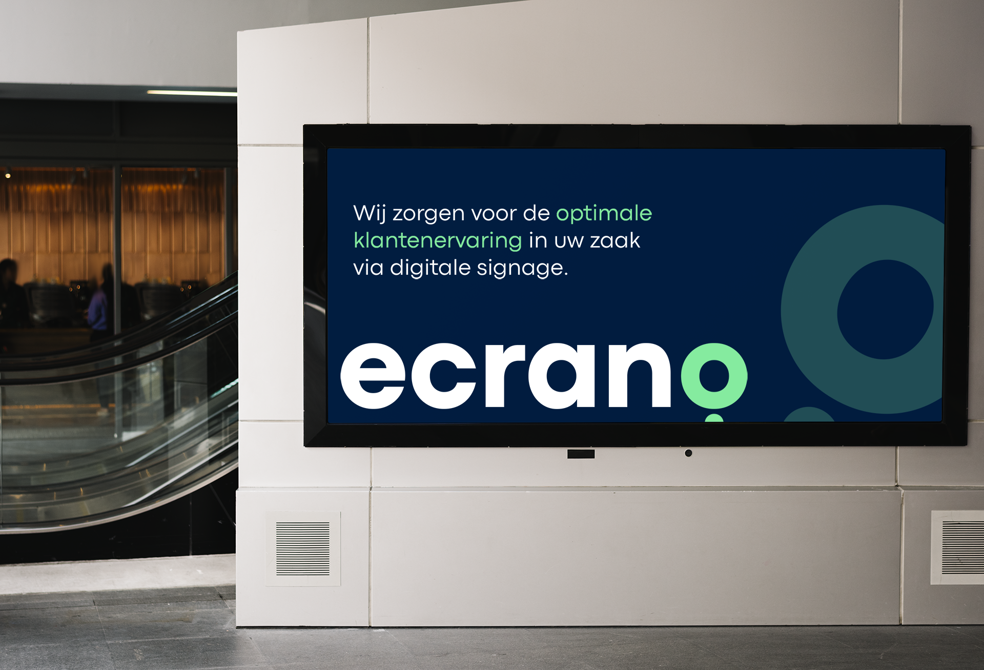 Ecrano totem in een winkel